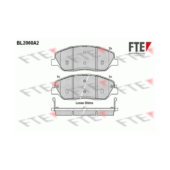 Stabdžių trinkelių rinkinys, diskinis stabdys FTE 9010643