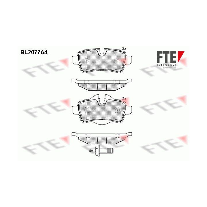 Stabdžių trinkelių rinkinys, diskinis stabdys FTE 9010661