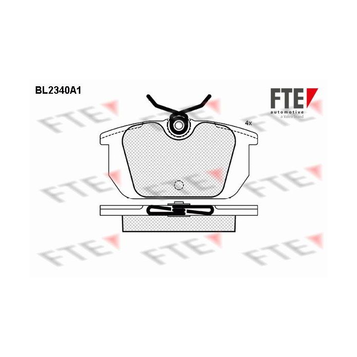 Stabdžių trinkelių rinkinys, diskinis stabdys FTE 9010705