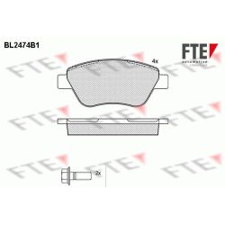 Stabdžių trinkelių rinkinys, diskinis stabdys FTE 9010754