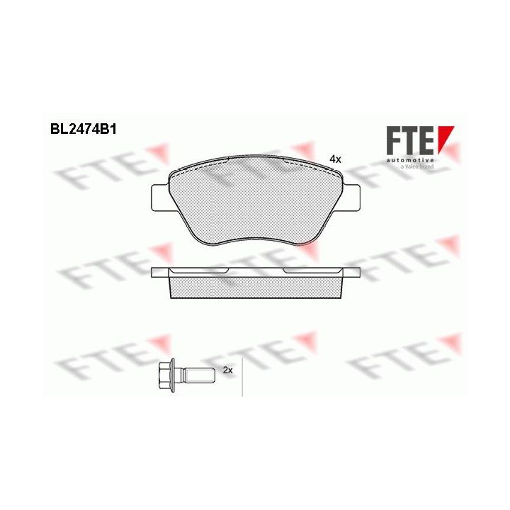 Stabdžių trinkelių rinkinys, diskinis stabdys FTE 9010754
