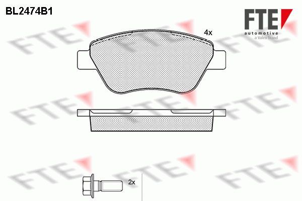 Stabdžių trinkelių rinkinys, diskinis stabdys FTE 9010754