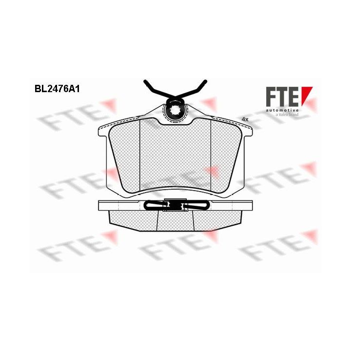 Stabdžių trinkelių rinkinys, diskinis stabdys FTE 9010757