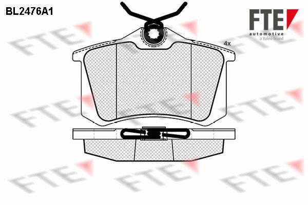 Stabdžių trinkelių rinkinys, diskinis stabdys FTE 9010757
