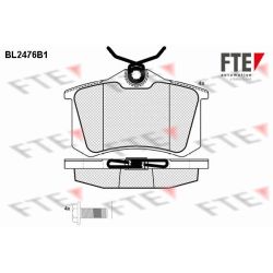 Stabdžių trinkelių rinkinys, diskinis stabdys FTE 9010758