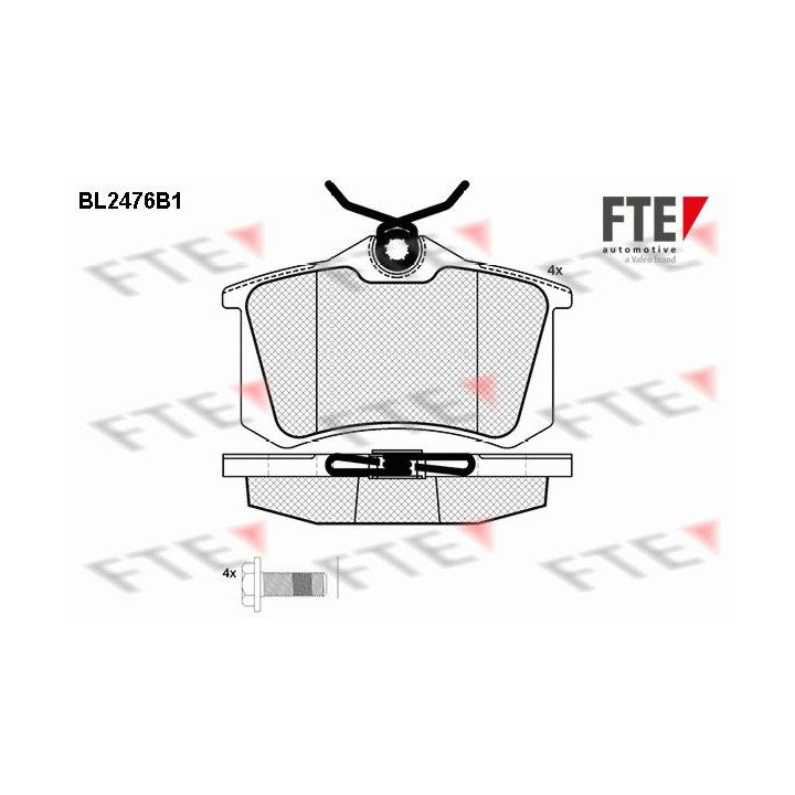 Stabdžių trinkelių rinkinys, diskinis stabdys FTE 9010758