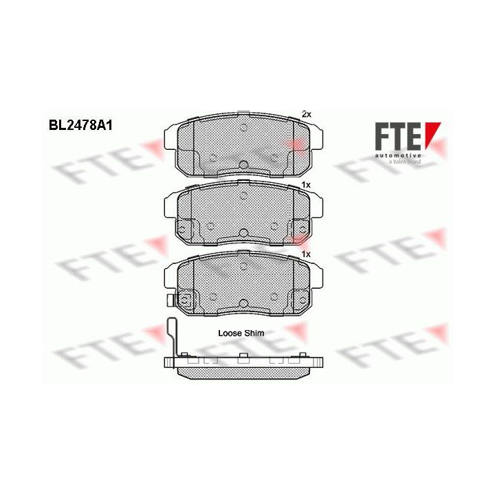 Stabdžių trinkelių rinkinys, diskinis stabdys FTE 9010759