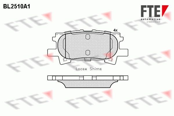 Stabdžių trinkelių rinkinys, diskinis stabdys FTE 9010772