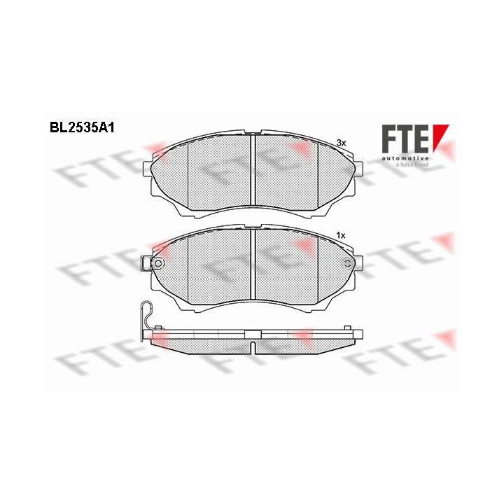 Stabdžių trinkelių rinkinys, diskinis stabdys FTE 9010787