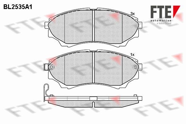 Stabdžių trinkelių rinkinys, diskinis stabdys FTE 9010787