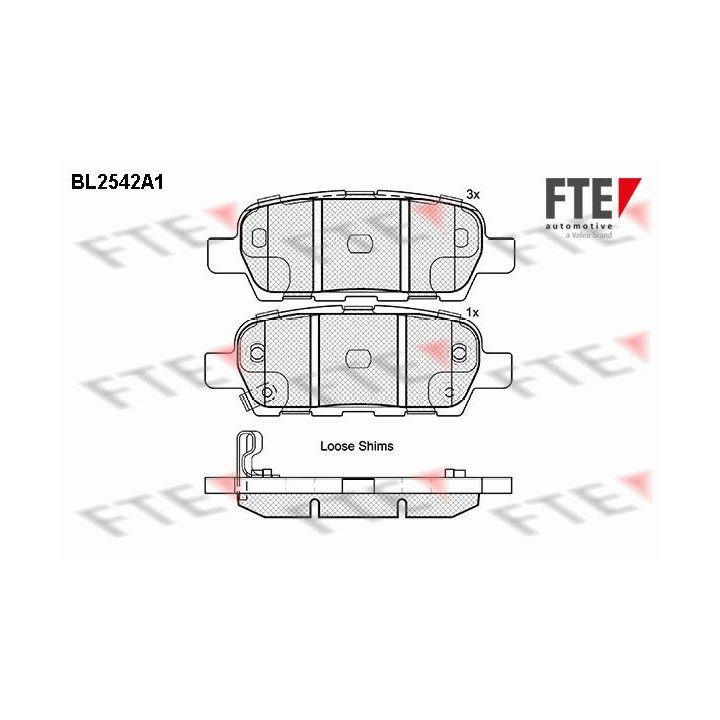 Stabdžių trinkelių rinkinys, diskinis stabdys FTE 9010793