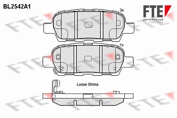 Stabdžių trinkelių rinkinys, diskinis stabdys FTE 9010793