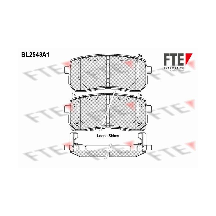 Stabdžių trinkelių rinkinys, diskinis stabdys FTE 9010794