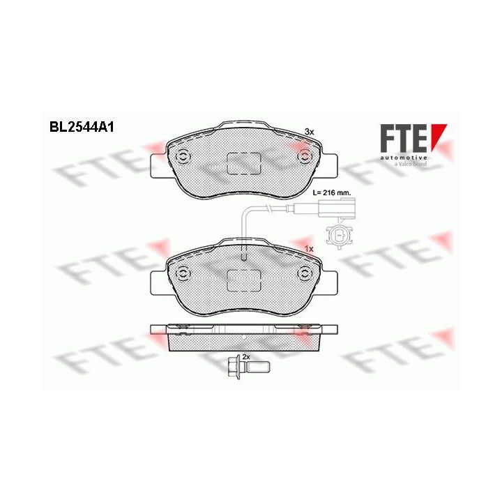 Stabdžių trinkelių rinkinys, diskinis stabdys FTE 9010795