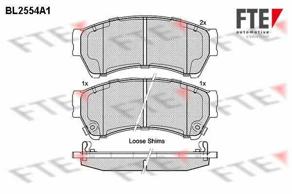 Stabdžių trinkelių rinkinys, diskinis stabdys FTE 9010808