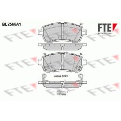 Stabdžių trinkelių rinkinys, diskinis stabdys FTE 9010817