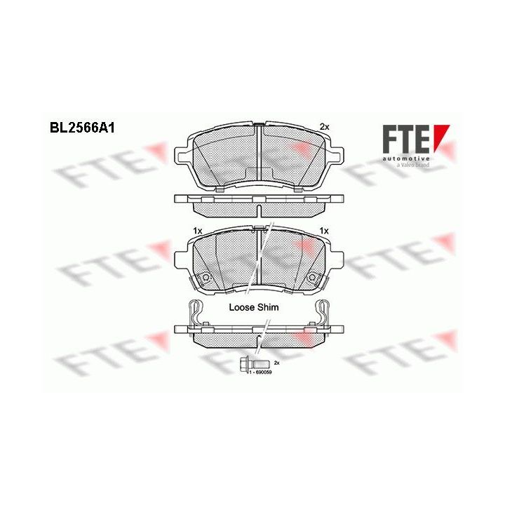 Stabdžių trinkelių rinkinys, diskinis stabdys FTE 9010817