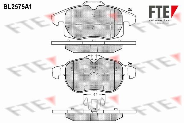 Stabdžių trinkelių rinkinys, diskinis stabdys FTE 9010826