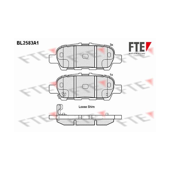 Stabdžių trinkelių rinkinys, diskinis stabdys FTE 9010833