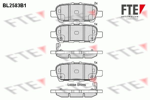 Stabdžių trinkelių rinkinys, diskinis stabdys FTE 9010834