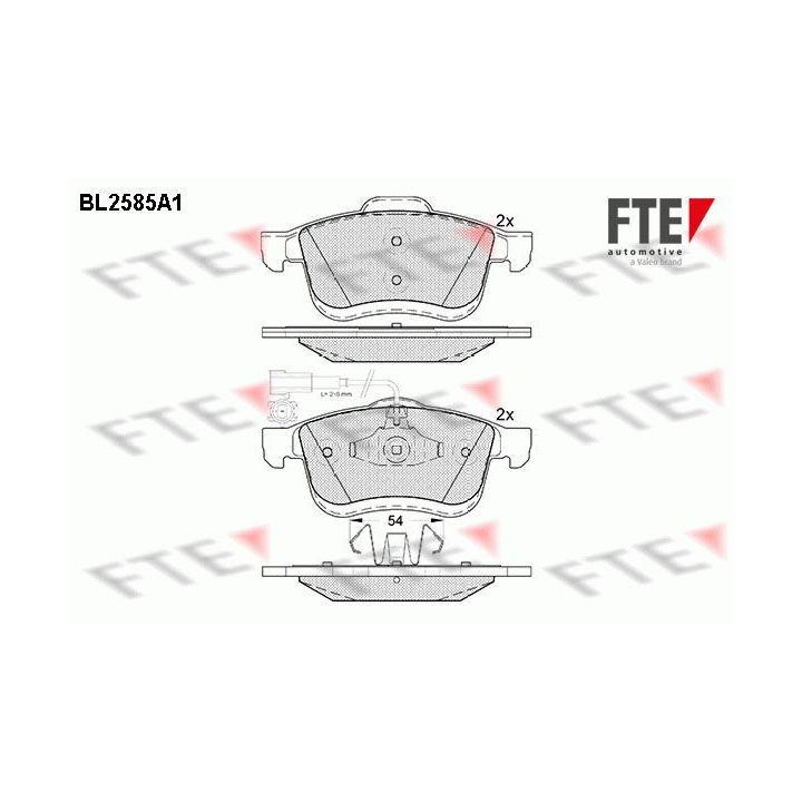 Stabdžių trinkelių rinkinys, diskinis stabdys FTE 9010836
