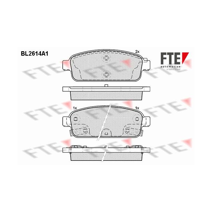 Stabdžių trinkelių rinkinys, diskinis stabdys FTE 9010862