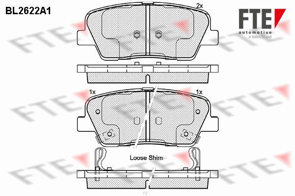 Stabdžių trinkelių rinkinys, diskinis stabdys FTE 9010870