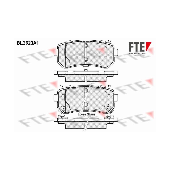 Stabdžių trinkelių rinkinys, diskinis stabdys FTE 9010871