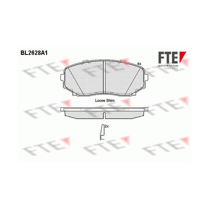 Stabdžių trinkelių rinkinys, diskinis stabdys FTE 9010875