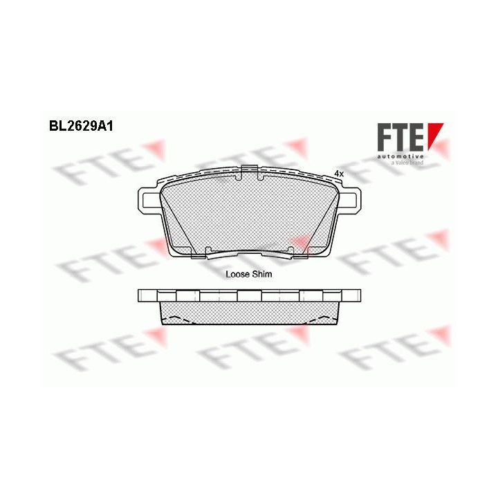 Stabdžių trinkelių rinkinys, diskinis stabdys FTE 9010876