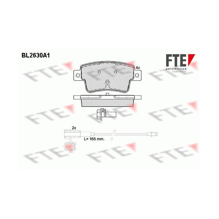 Stabdžių trinkelių rinkinys, diskinis stabdys FTE 9010877