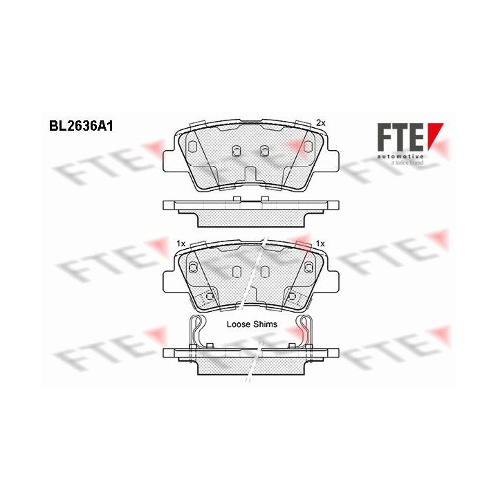 Stabdžių trinkelių rinkinys, diskinis stabdys FTE 9010881