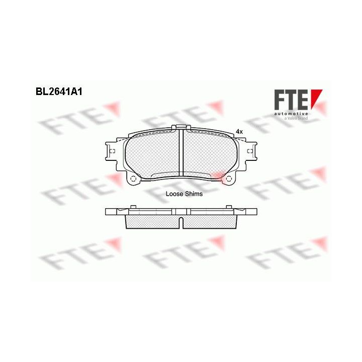 Stabdžių trinkelių rinkinys, diskinis stabdys FTE 9010884