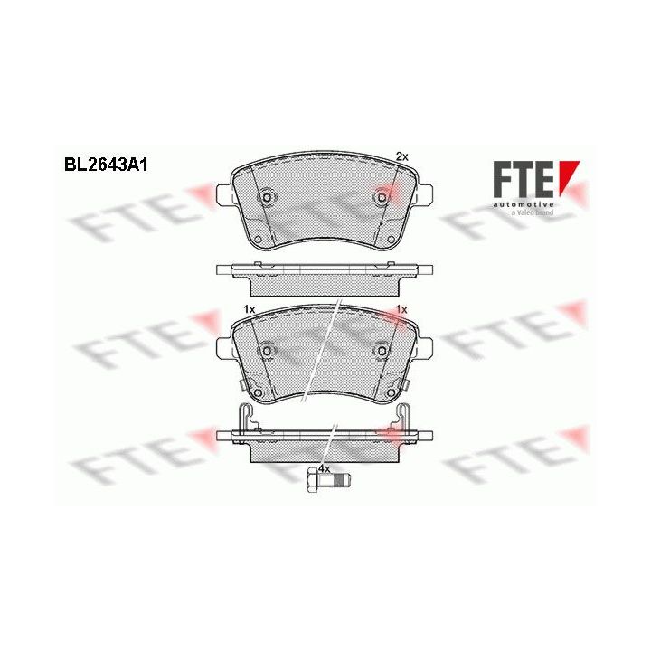 Stabdžių trinkelių rinkinys, diskinis stabdys FTE 9010885