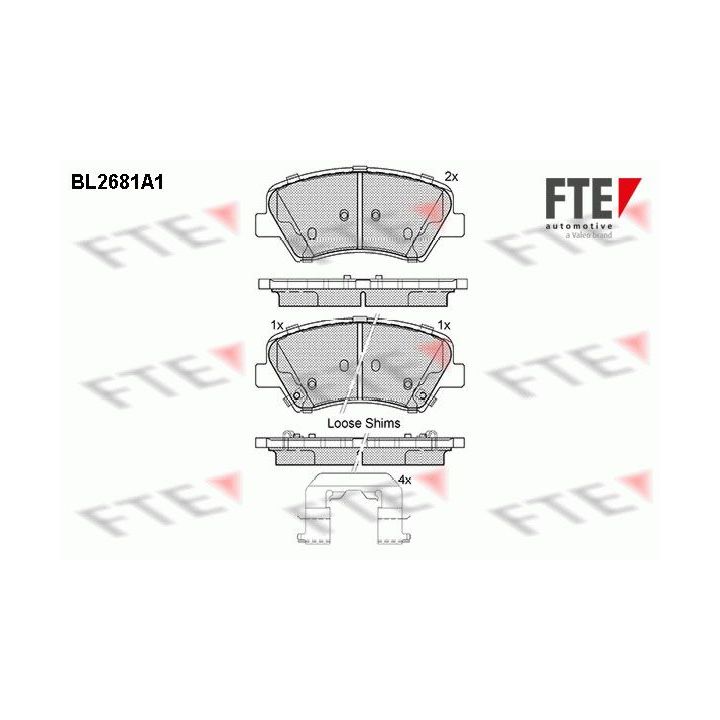 Stabdžių trinkelių rinkinys, diskinis stabdys FTE 9010913
