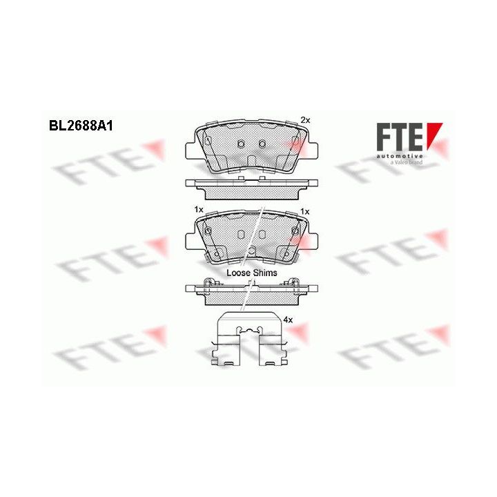 Stabdžių trinkelių rinkinys, diskinis stabdys FTE 9010918