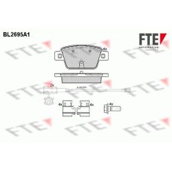 Stabdžių trinkelių rinkinys, diskinis stabdys FTE 9010924