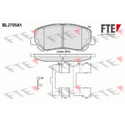 Stabdžių trinkelių rinkinys, diskinis stabdys FTE 9010931