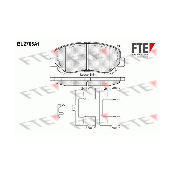 Stabdžių trinkelių rinkinys, diskinis stabdys FTE 9010931
