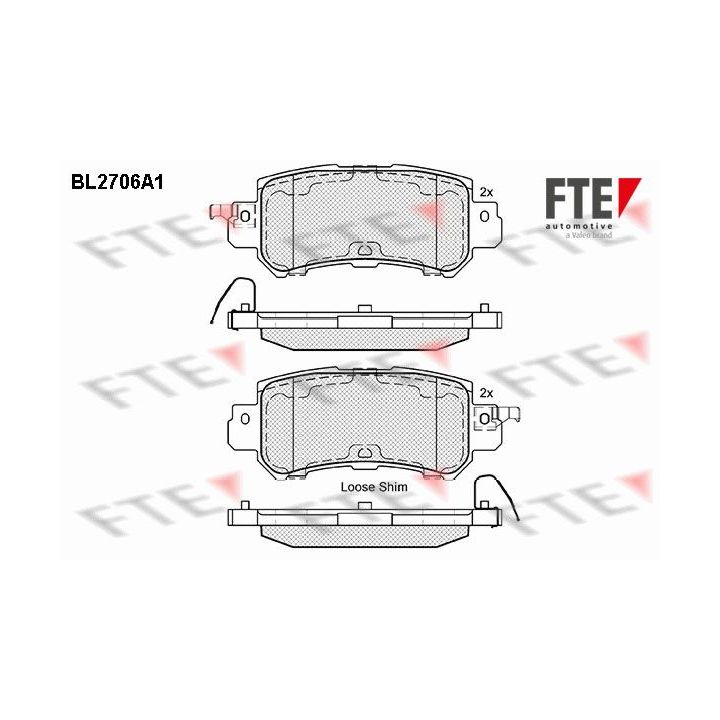Stabdžių trinkelių rinkinys, diskinis stabdys FTE 9010932
