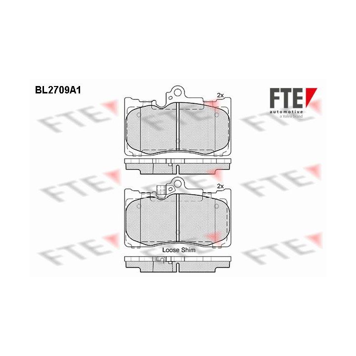 Stabdžių trinkelių rinkinys, diskinis stabdys FTE 9010935
