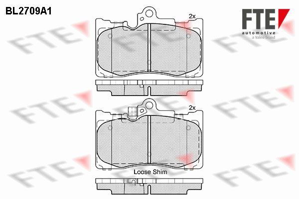 Stabdžių trinkelių rinkinys, diskinis stabdys FTE 9010935