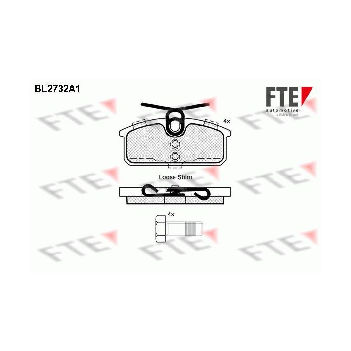 Stabdžių trinkelių rinkinys, diskinis stabdys FTE 9010951