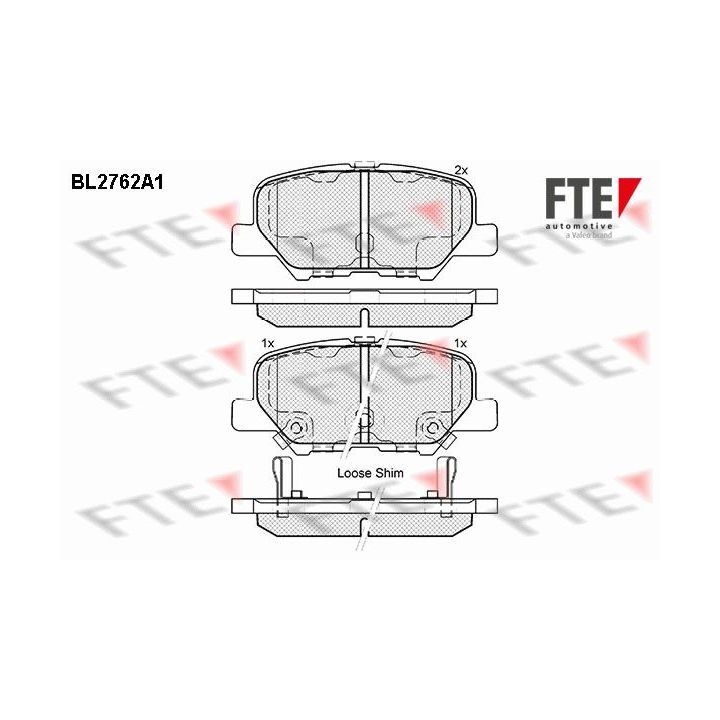 Stabdžių trinkelių rinkinys, diskinis stabdys FTE 9010969