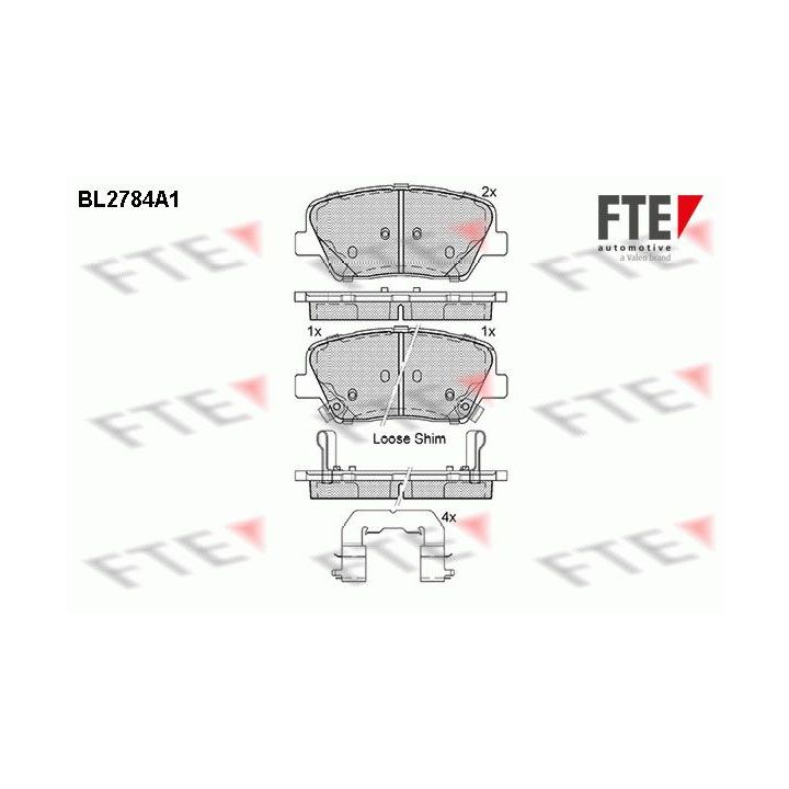Stabdžių trinkelių rinkinys, diskinis stabdys FTE 9010979