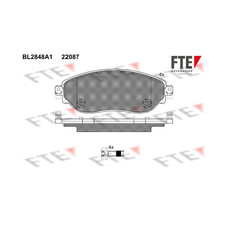 Stabdžių trinkelių rinkinys, diskinis stabdys FTE 9011024