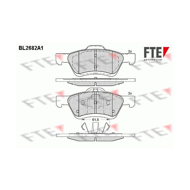 Stabdžių trinkelių rinkinys, diskinis stabdys FTE 9011045
