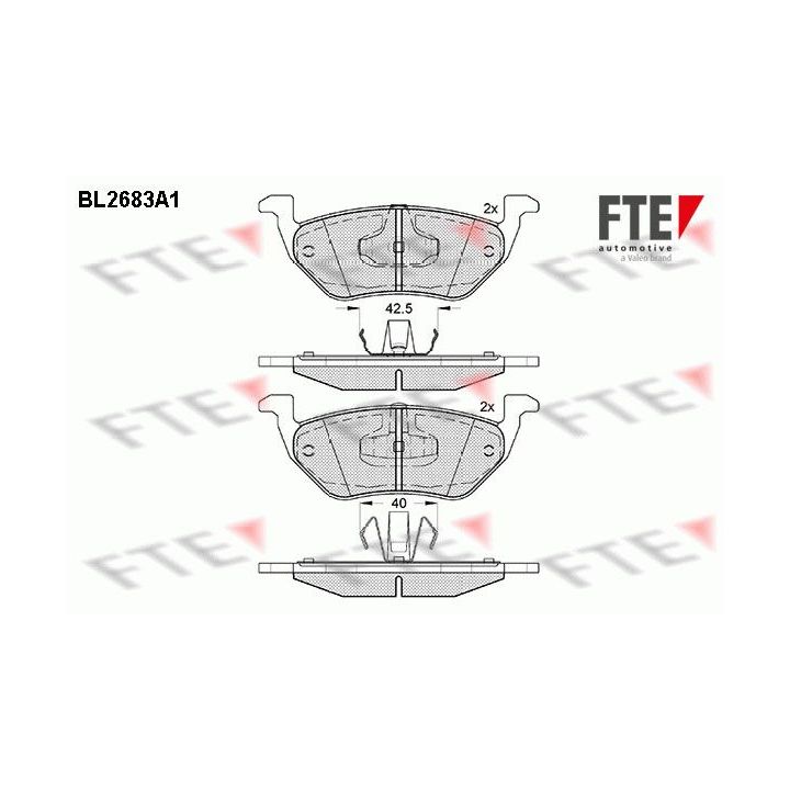 Stabdžių trinkelių rinkinys, diskinis stabdys FTE 9011046