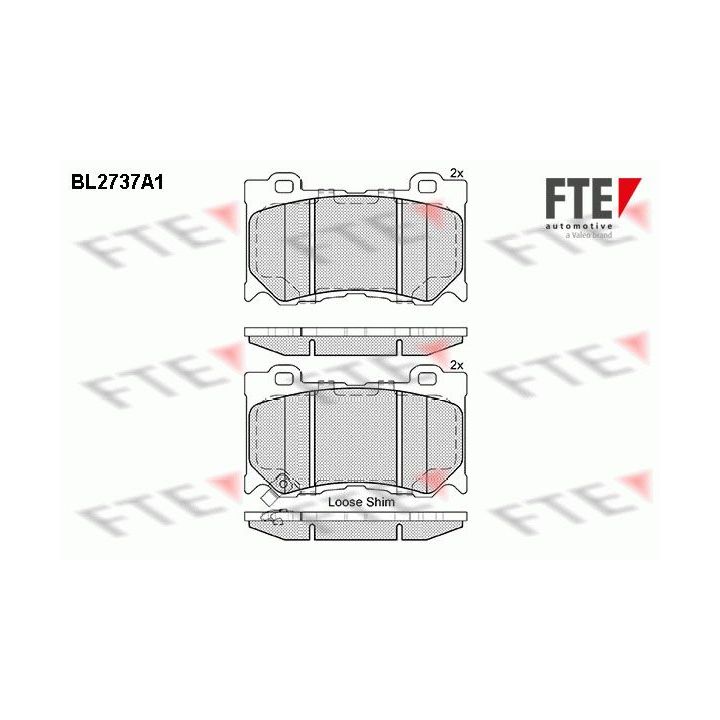 Stabdžių trinkelių rinkinys, diskinis stabdys FTE 9011055