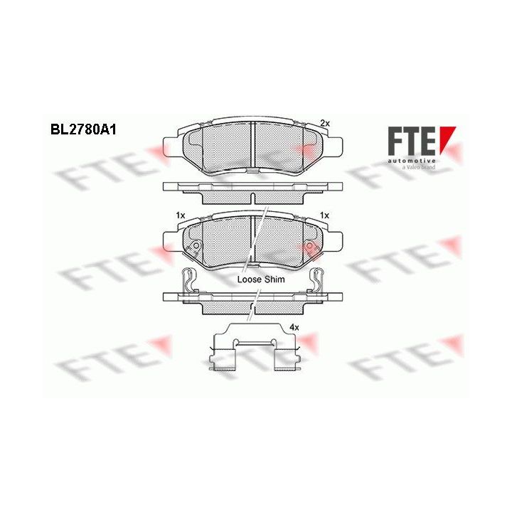 Stabdžių trinkelių rinkinys, diskinis stabdys FTE 9011066